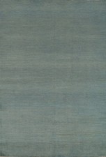 Tapis Oriental Moderne Bleu Clair 5x7 En Laine Fait Main Contemporain Solide