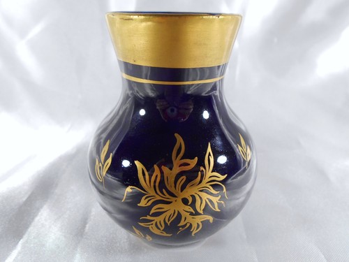 Ravissant vase bleu four or - bleu, &