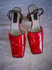 Escarpins/Mules cuir vernis rouge, pointure 37