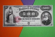 rare 500 dollars Etats-Unis  1863  five hundred united states copie