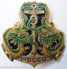 Insigne Indochine 61° BATAILLON MEDICAL Service de Santé Arthus Bertran ORIGINAL
