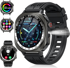 Militaire Montre Connectée Homme Femme 660Mah, 1.43" Écran AMOLED HD Smartwatch 