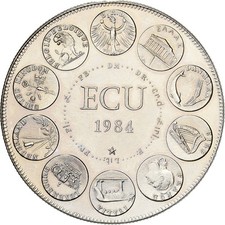 France, Médaille, Ecu Europe, Europe Assise, 1984, Cuivre-Nickel, VZ