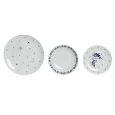 Service de Vaisselle DKD Home Decor Porcelaine Bleu Blanc 27 x 27 x 3 cm 18 P