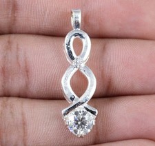 Pendentif Certifié En Diamant Solitaire 1,16 Carat Rond Taillé Brillant Voir VDO