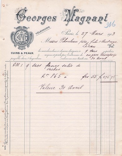 Paris cuir magnant 1903 - paris,