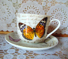 Tasse à déjeuner porcelaine décor papillons Easy Life Dora Papis