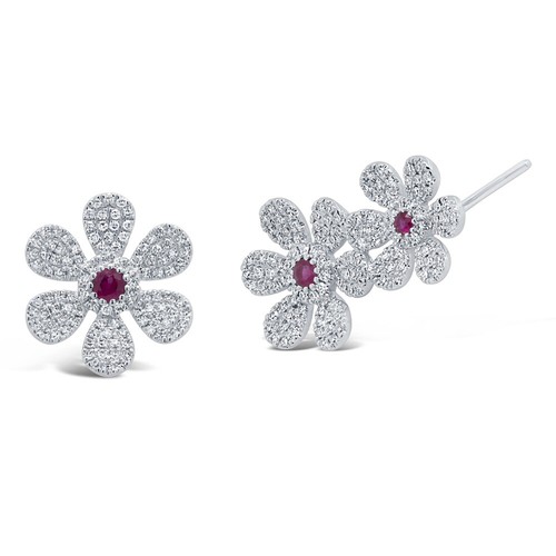 14k blanc rubis diamant - 14k, or