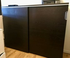 Armoire bureau IKEA GALANT noir-brun à portes coulissantes et serrure à code