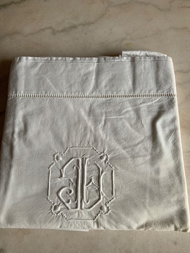 Drap ancien monogramme - ancien, ju
