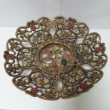 plateau coupe à fruits bronze jerusalem menorah decoration menorah juive israel