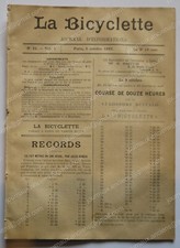 1892 Revue Ancienne LA BICYCLETTE N° 21 -  Toutes les pages en photos