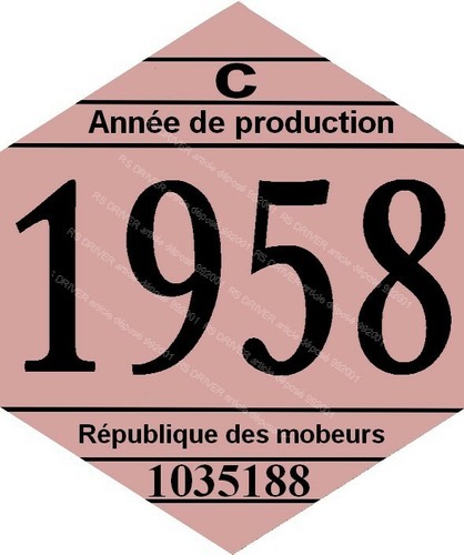 Vignette 1958 pour mobylette - 1958,