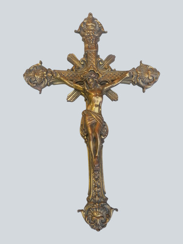Crucifix suspendu laiton - crucifix, en