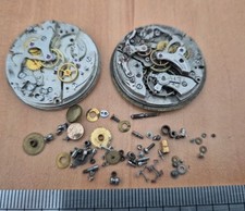2 mouvements montres anciennes chrono homme cal landeron 51 pour pièces horloger