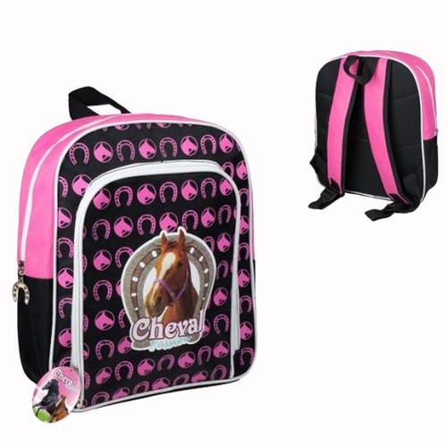 Sac dos noir rose cheval - sac,