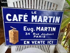ancienne plaque émaillée café martin double face 51cm x 34cm japy