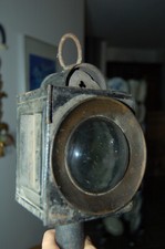 Lanterne décorative fiacre 36 cm , collection , métal , verre bombé