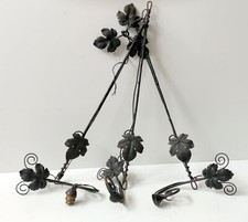 MONTURE DE LUSTRE POUR VASQUE + 3 TULIPES TOUTE DIMENSION FER FORGER ART NOUVEAU
