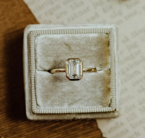Bague mariage sertie émeraude - mariage,