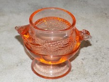 COQUETIER EN VERRE COULEUR ORANGE FORME DE POULE