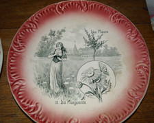 Ancienne Assiette Digoin Sarreguemines Les Fleurs 10 La Marguerite