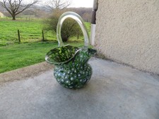 ancien petit panier en verre