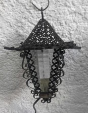 lanterne suspension tôle perforée et verre vintage 1950 Mategot 