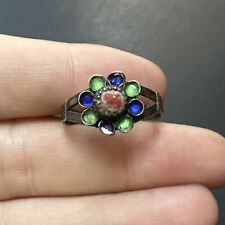 Ancienne Bague En Argent Massif 925 Jonc Alliance Anneaux Créateur Ethnique