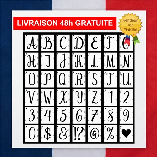 Pochoirs lettres chiffres - pochoirs,
