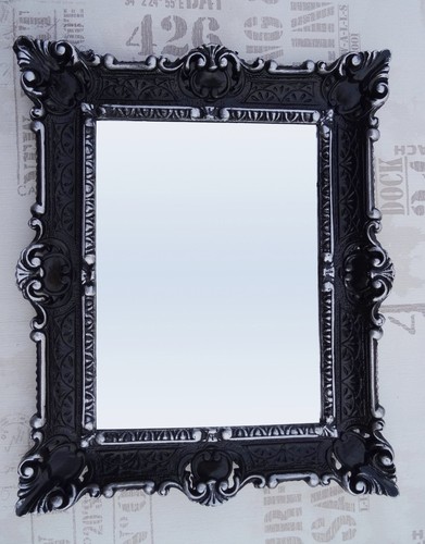Miroir mural noir argent - miroir,