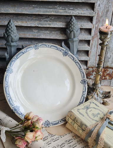 Ancien plat rond terre fer - ancien,