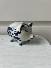 Tirelire Cochon Céramique peinte à la main Delft Blue Holland Piggy bank