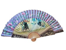 Éventail Espagnol Bois et Tissus Décor Flamenco & Corrida Milieu XXe Fonctionnel