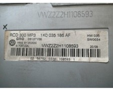 AUTORADIO  RÉCEPTEUR  VOLKSWAGEN GOLF V  1K0035186AF  2047819