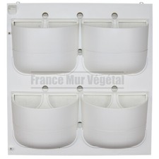 Kit Mur Végétal Extérieur Flowall Blanc 42x40cm 4 pots L (support de culture)