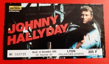 ticket billet used place concert JOHNNY HALLYDAY 1990 Lyon