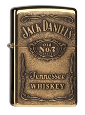 Zippo Briquet En Laiton Poli Plaque Jack Daniels 60001212 Briquet Tempête