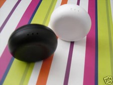 NEW Tupperware Black & White SALT & PEPPER SHAKER Set