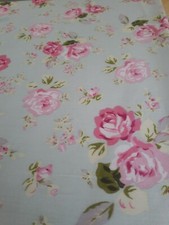 Rideaux doublés bleus à fleurs sur mesure goutte 49 pouces