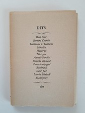 René CHAR,   dédicace , DITS GLM 1956 ex. numéroté