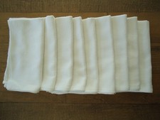 COTON DAMASSE BLANC SERVIETTES DE TABLE LINGE ANCIEN