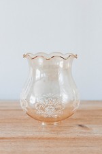Bel Abat-Jour Globe en Verre Forme Fleur Vintage Transparent Jaune
