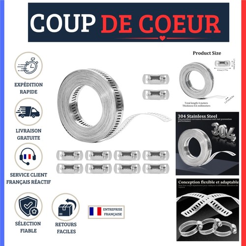 Collier serrage inox 304 4m - collier,