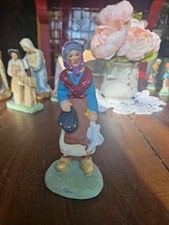 Santon Ancien Platre Signé Blanc  15cm.