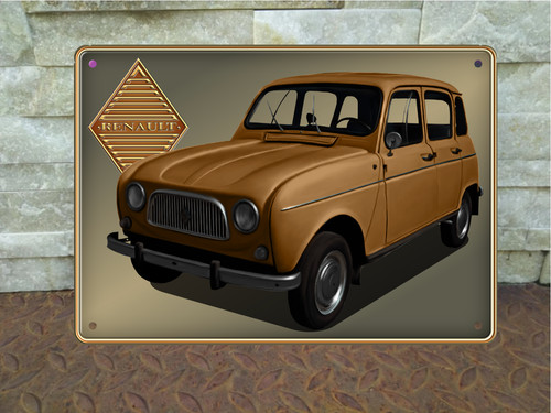 Plaque decorative renault - plaque, 4l