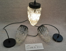 RARE - UNE SUSPENSION VERRE OBUS FLAMME DE GLACE VERRE PRESSÉ - CIRCA 1950 1960