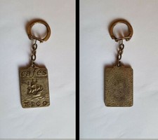 porte-clés café Nico, navire, métal (pc)