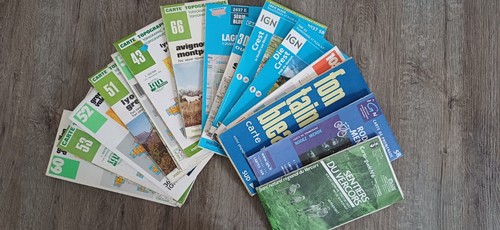 Lot cartes ign de - de, france
