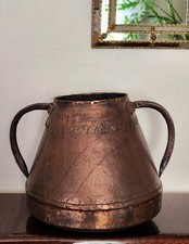 Grand Pot Ancien en Cuivre Martelé 18e/19e Gros Chaudron 4kg Dents de Loup 